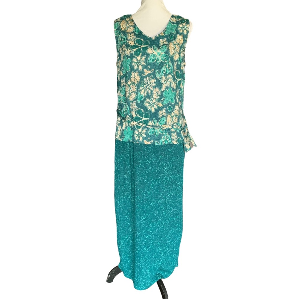 Vintage Kathie Lee Collection Women’s Green & Floral Dress - Picture 12 of 12